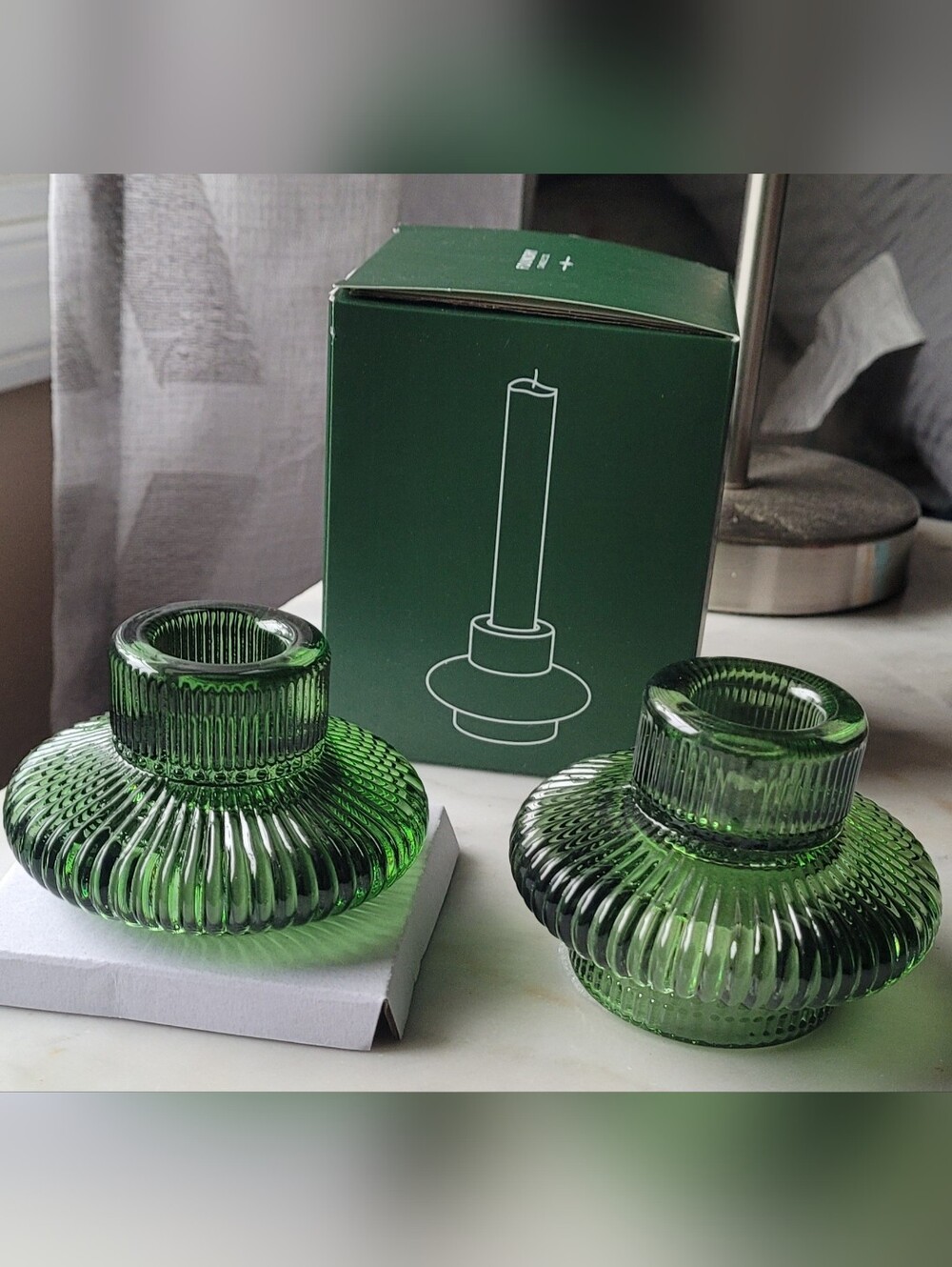 Foundry Glass Taper Candle Holder (Two Pack)